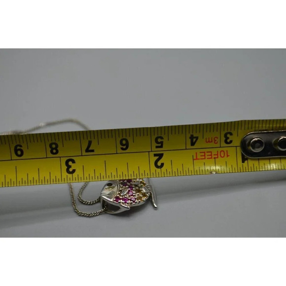 Sterling Silver Tropical Fish Necklace 925  Stamped 18" Chain Charm Jewelers - Picture 8 of 8